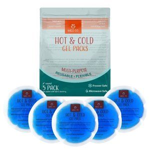 Hot & Cold Gel Ice Packs Round Ice Packs for Injuries Reusable (5 PK)